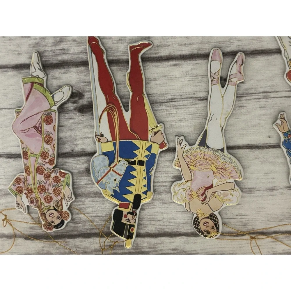 VTG Nutcracker Ballet Cardboard Ornaments Die-Cut Christmas Shackman & Co 1997